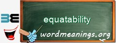 WordMeaning blackboard for equatability